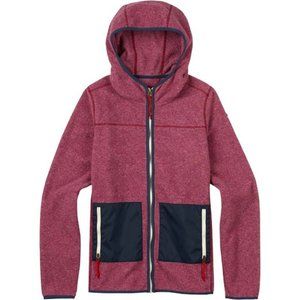 Burton fleece Hoodie full zip xs sangria red